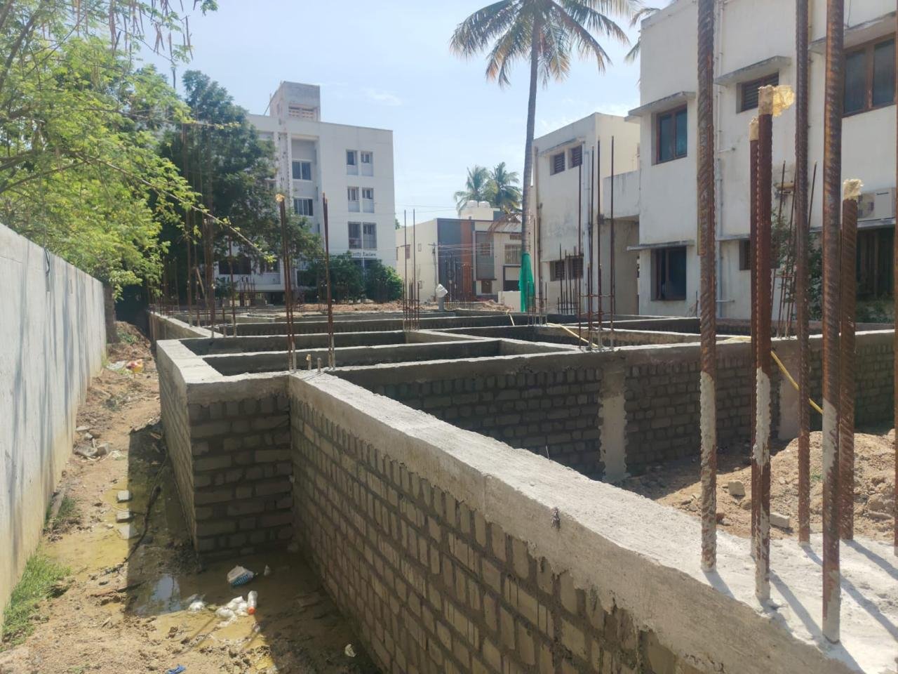 Live residential construction site in Chennai — SRM Constructions project 5