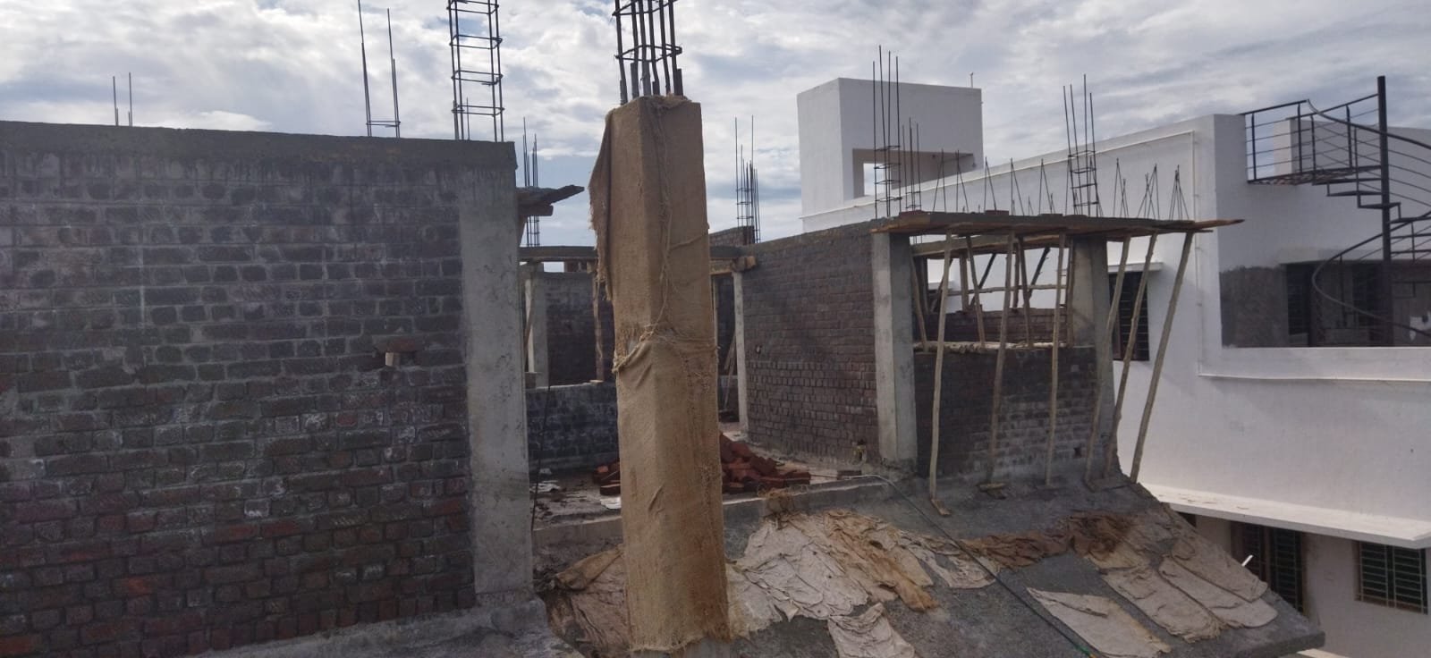 Live residential construction site in Chennai — SRM Constructions project 30