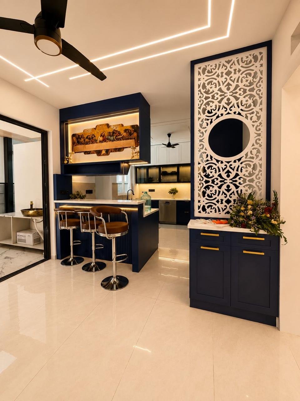 Luxury modular kitchen interior design in Chennai by SRM Interior Studio